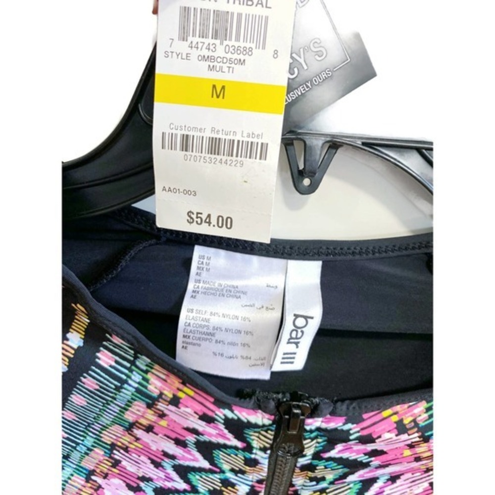 LAST ONE~Bar Iii Printed Long Sleeve Rash Guard~Neon Tribal - Picture 7 of 7